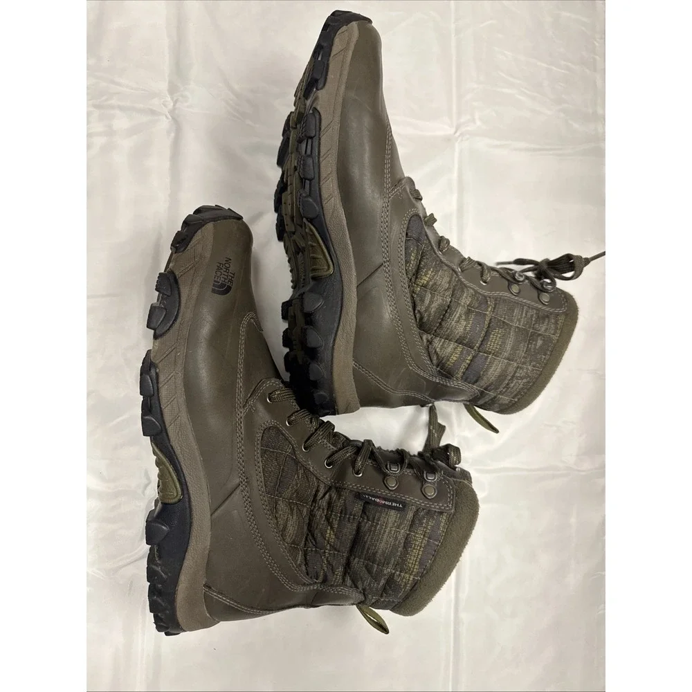 The North Face ThermoBall Eco Men's 9 Insulated‎ Winter Boots Brown/Green
